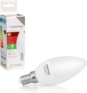 Whitenergy Żarówka LED 8 x SMD 2835, C37, E14, 7W, ciepła biała, mleczna (10394) 1