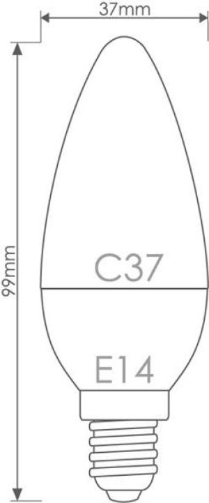 Whitenergy Żarówka LED 8 x SMD 2835, C37, E14, 7W, ciepła biała, mleczna (10394) 5
