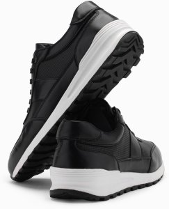 Buty męskie sneakersy sportowe ze skóry ekologicznej  czarne V2 OM-FOSL-0181 43 3