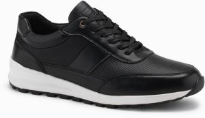 Buty męskie sneakersy sportowe ze skóry ekologicznej  czarne V2 OM-FOSL-0181 43 4