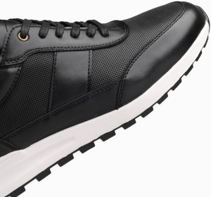 Buty męskie sneakersy sportowe ze skóry ekologicznej  czarne V2 OM-FOSL-0181 43 5