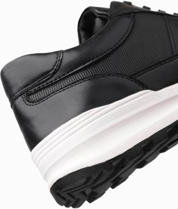 Buty męskie sneakersy sportowe ze skóry ekologicznej  czarne V2 OM-FOSL-0181 43 6