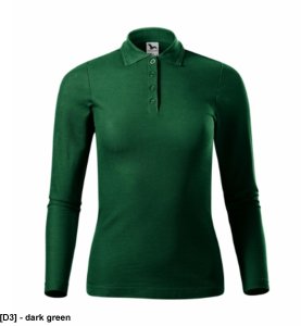 Pique Polo LS - ADLER - Pique Polo LS - Koszulka polo damska, 200 g/m2, 65 % bawełna, 35 % poliester, 85 % bawełna, 15 % wiskoza - dark green XS 2