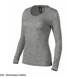 Merino Rise LS - ADLER - Merino Rise LS - Koszulka damska, 190 g/m2, 100 % merino wełna - ciemnoszary melanż 2XL 1