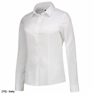 Fitted Stretch Blouse - ADLER - Fitted Stretch Blouse - Koszula damska, 110 g/m2, 68 % bawełna, 29 % poliester, 3 % elastan - biały 34 1