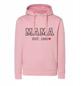 BLUZA Z HAFTEM MAMA BAWEŁNA DZIEŃ KOBIET INICJAŁY PREZENT CZARNA BIAŁA 1