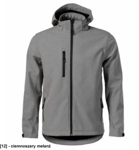 Performance 522 - ADLER - Softshell kurtka męska, 300 g/m2, 6% elastan, 94% poliester, - ciemnoszary melanż - rozmiar 4XL 1