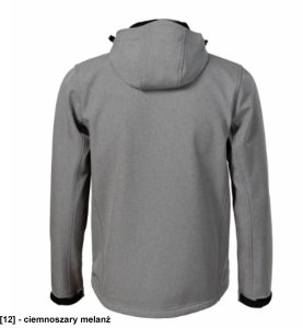 Kurtka męska MALFINI Performance 522 - ADLER - Softshell kurtka męska, 300 g/m2, 6% elastan, 94% poliester, - ciemnoszary melanż - rozmiar 3XL 2