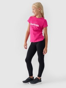 Getry dla dziewczynki F239 4F legginsy sportowe dziecięce  bawełniane r 140 2