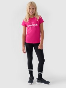 Getry dla dziewczynki F239 4F legginsy sportowe dziecięce  bawełniane r 152 3