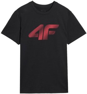 T-shirt męski 4F Koszulka regular z nadrukiem czarny M 1
