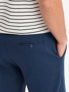 Szorty męskie SLIM FIT ze strukturalnej dzianiny  granatowe V1 OM-SRCS-0169 M 6