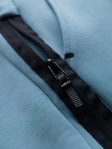 Spodnie dresowe męskie ze ściągaczami i ozdobnym zamkiem  jasnoniebieskie V4 OM-PASK-0226 XL 10