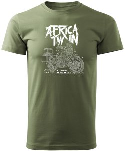 Koszulka motocyklowa z motocyklem Honda Africa Twin CRF1100L męska khaki S 1