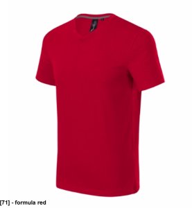 Action V-neck - ADLER - Action V-neck - Koszulka męska, 180 g/m2, 95 % bawełna, 5 % elastan - formula red L 1