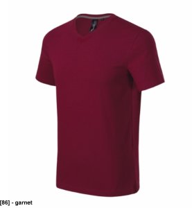 Action V-neck - ADLER - Action V-neck - Koszulka męska, 180 g/m2, 95 % bawełna, 5 % elastan - garnet L 1