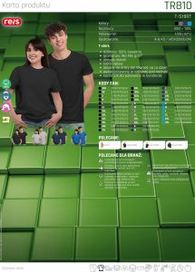 TR810 - T-shirt krótki rękaw okrągły dekolt ykorzystywany w reklamie pod nadruki dzianina: 100% bawełna gramatura 180-190 g/m2 - czarny XL 3