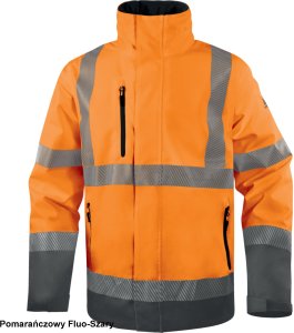 TRACK - kurtka ostrzegawcza ocieplana z poliestru powlekanego PU 4 kieszenie. tkanina pikowana, poliester ripstop - żółty fluo-szary 4XL 3