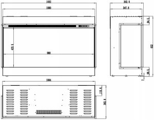 Aflamo SUPERB 3D 100 cm, Kominek elektryczny LED do zabudowy AFLAMO + DŹWIĘK 10