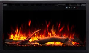 Aflamo Wkład AFLAMO 3D 45x75 cm, wkład elektryczny LED do zabudowy AFLAMO PLUS + DŹWIĘK 2