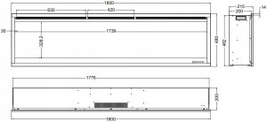Aflamo ROYAL 3D 180 cm, Kominek elektryczny LED do zabudowy 11