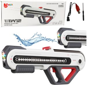 Duży Pistolet Karabin W12 Elektryczny Na Wodę LED Biały 60cm LEAN Toys 1
