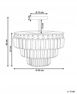 Lampa wisząca Beliani Żyrandol AMENEIRO Przezroczysty 3