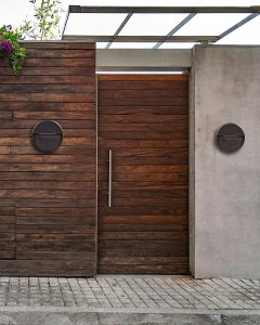 Kinkiet Beliani Zestaw 2 lamp ściennych zewnętrznych LED POMPTON Czarny 3
