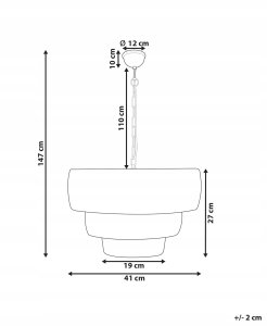 Lampa wisząca Beliani Lampa wisząca MBANGO Metal Złoty 3