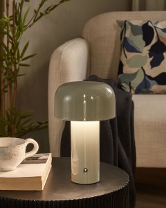 Lampa stołowa Beliani Bezprzewodowa lampa stołowa LED BESOS Ze ściemniaczem Metal Szary 5