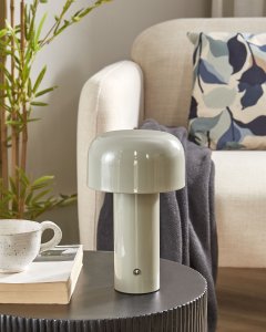 Lampa stołowa Beliani Bezprzewodowa lampa stołowa LED BESOS Ze ściemniaczem Metal Szary 6