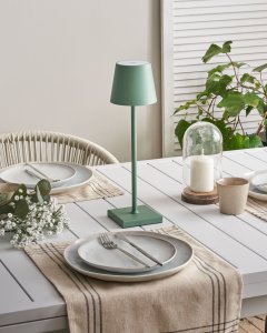 Lampa stołowa Beliani Bezprzewodowa lampa stołowa LED BACEIRO Ze ściemniaczem Metal Zielony 4