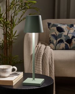 Lampa stołowa Beliani Bezprzewodowa lampa stołowa LED BACEIRO Ze ściemniaczem Metal Zielony 5