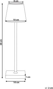 Lampa stołowa Beliani Bezprzewodowa lampa stołowa LED BACEIRO Ze ściemniaczem Metal Biały 3