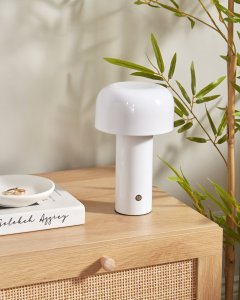 Lampa stołowa Beliani Bezprzewodowa lampa stołowa LED BESOS Ze ściemniaczem Metal Biały 6