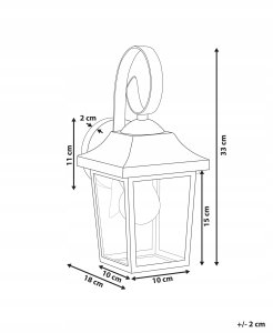 Kinkiet Beliani Lampa ścienna ogrodowa TANGON Czarny 3