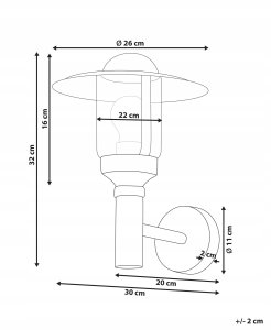 Kinkiet Beliani Lampa ścienna ogrodowa TIZU Czarny 3