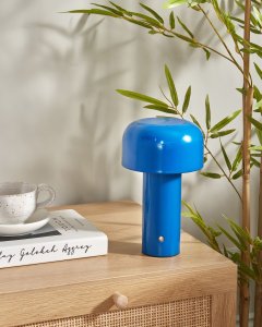 Lampa stołowa Beliani Bezprzewodowa lampa stołowa LED BESOS Ze ściemniaczem Metal Niebieski 6