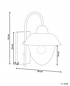 Kinkiet Beliani Lampa ścienna ogrodowa BANKA Czarny 2