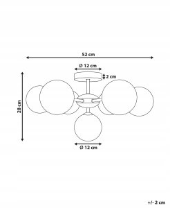 Lampa sufitowa Beliani Lampa sufitowa ANADYR Szkło Niebieski 3