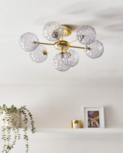 Lampa sufitowa Beliani Lampa sufitowa ANADYR Szkło Niebieski 4