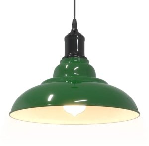 Lampa wisząca vidaXL Lampa wisząca z regulacją wysokości E27 połysk zielony metal 5