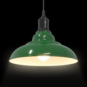 Lampa wisząca vidaXL Lampa wisząca z regulacją wysokości E27 połysk zielony metal 6