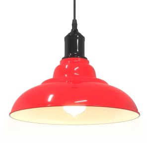 Lampa wisząca vidaXL Lampa wisząca z regulacją wysokości E27 połysk czerwony metal 5