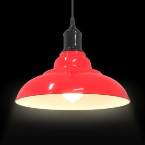 Lampa wisząca vidaXL Lampa wisząca z regulacją wysokości E27 połysk czerwony metal 6