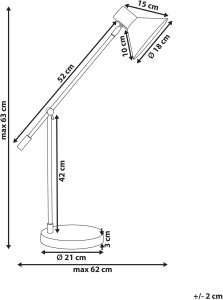 Lampka biurkowa Beliani Lampa biurkowa PINKEEN Metal Czarny 3