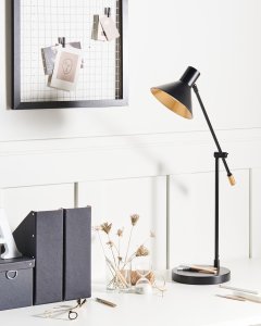 Lampka biurkowa Beliani Lampa biurkowa PINKEEN Metal Czarny 4