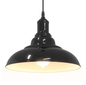 Lampa wisząca vidaXL Lampa wisząca z regulacją wysokości E27 połysk czarny metal 5