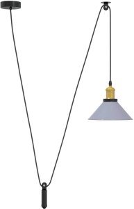 Lampa wisząca vidaXL Lampa wisząca z regulacją wysokości E27 połysk szary 2