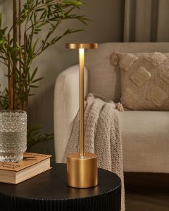 Lampa stołowa Beliani Bezprzewodowa lampa stołowa LED LIZANDRO Ze ściemniaczem Metal Złoty 2
